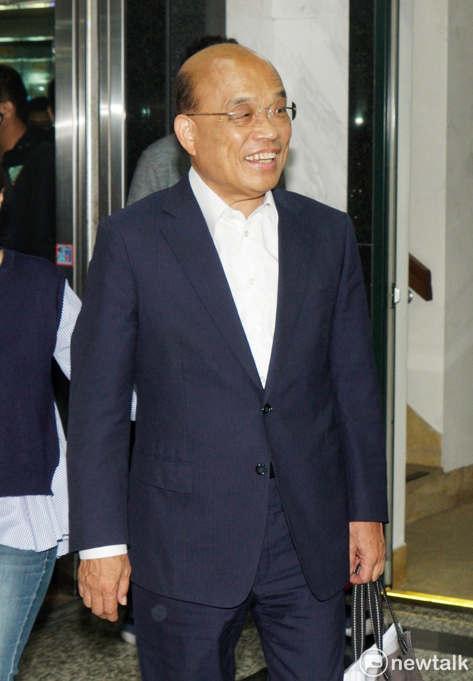 民進黨新北市長候選人蘇貞昌出席新北市長選舉電視辯論會。 圖：張良一/攝