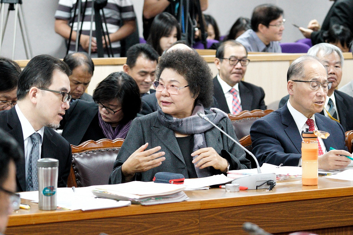 總統府秘書長陳菊、國安會秘書長李大維、總統府副秘書長劉建忻等人在立院司法法制委員會備詢。 圖：張良一/攝