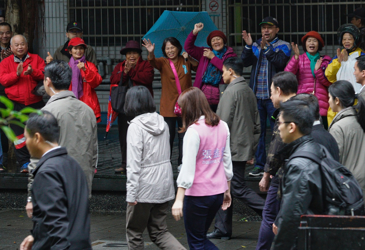 民進黨員熱情支持總統蔡英文。 圖：張良一/攝