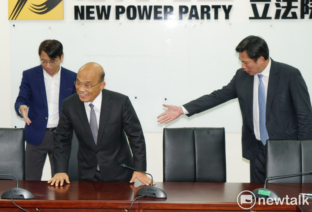 行政院長蘇貞昌拜會時代力量立院黨團。 圖：張良一/攝