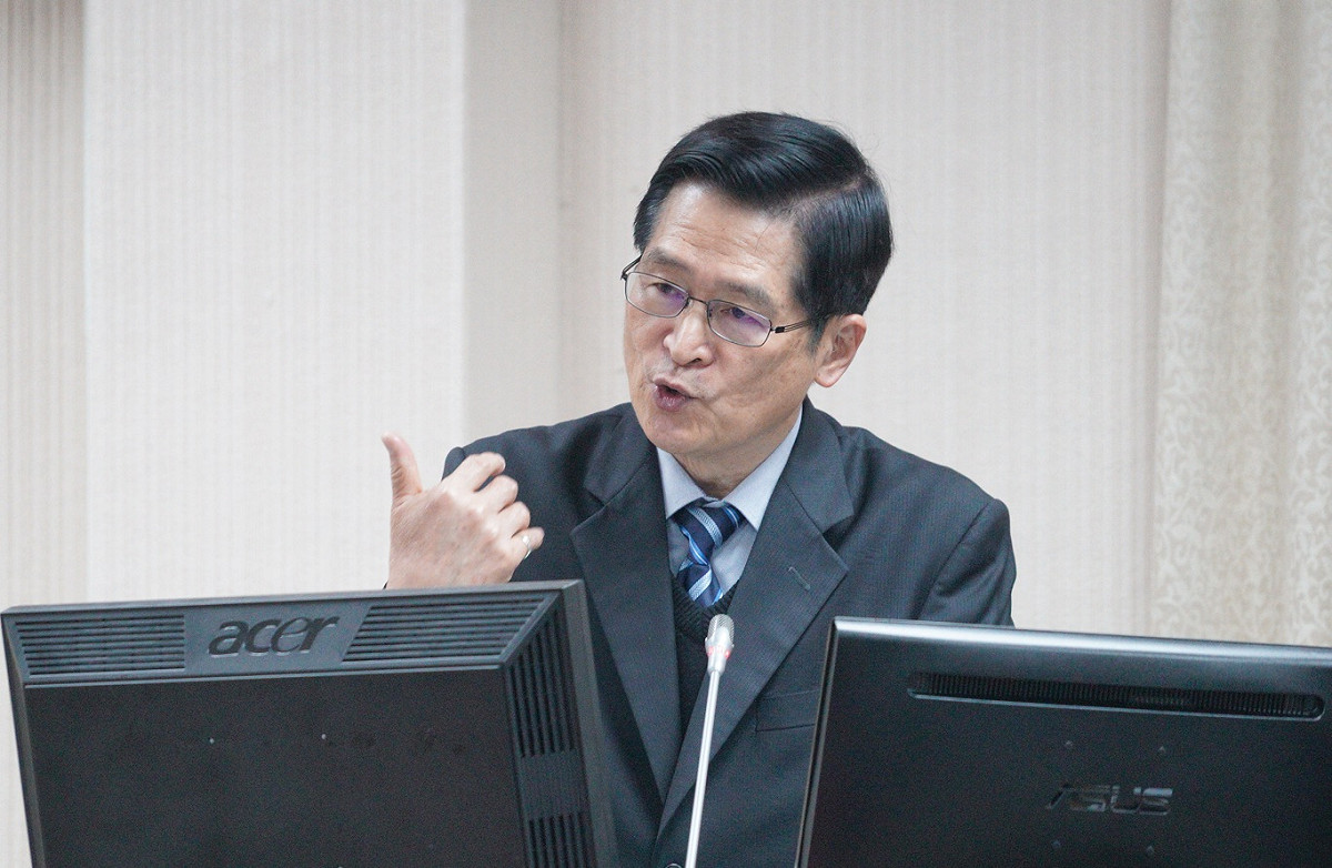 國防部長嚴德發在立院國防委員會備詢。 圖：張良一/攝
