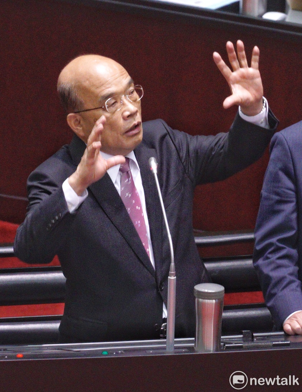 行政院長蘇貞昌在立法院院會備詢。 圖：張良一/攝