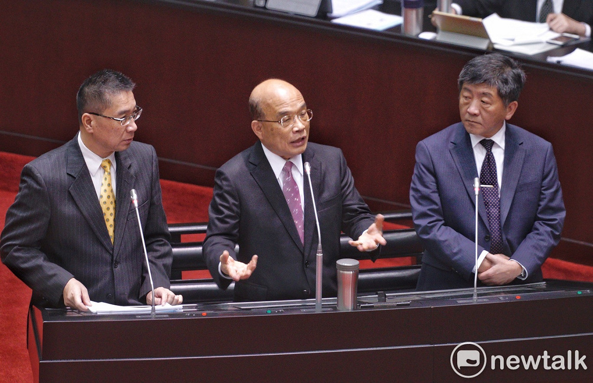 行政院長蘇貞昌在立法院院會備詢。 圖：張良一/攝