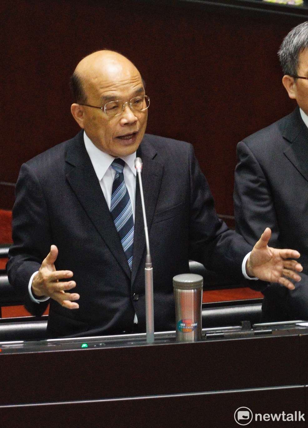 行政院長蘇貞昌在立法院院會備詢。 圖：張良一/攝