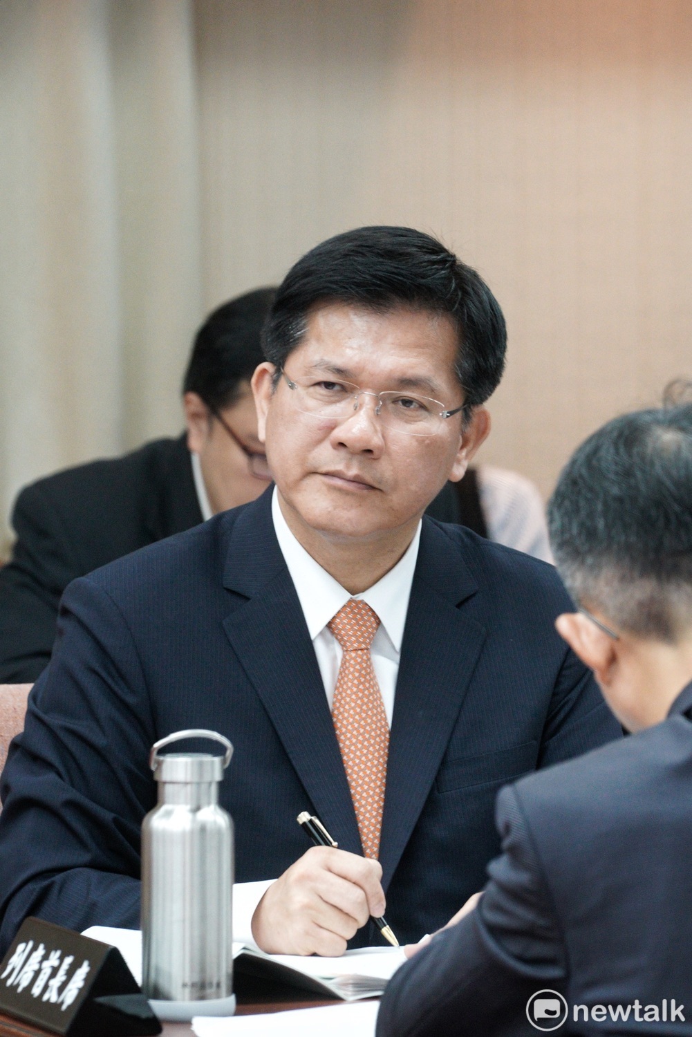交通部長林佳龍在立院交通委員會備詢。 圖：張良一/攝