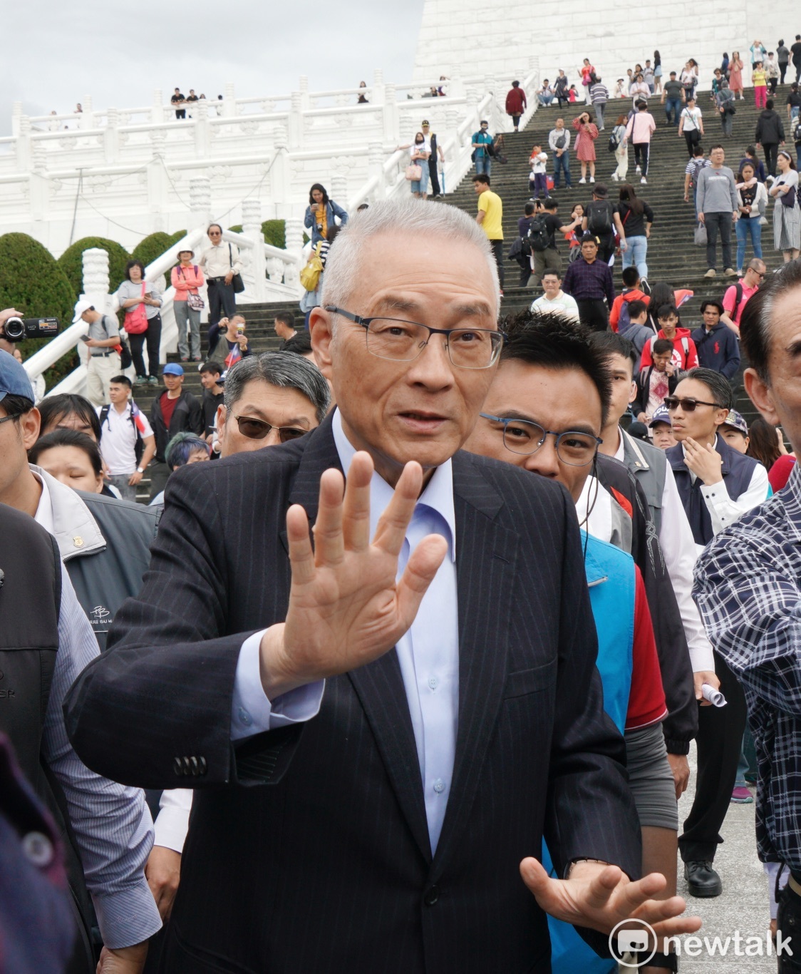 國民黨主席吳敦義出席蔣介石逝世紀念活動。 圖：張良一/攝