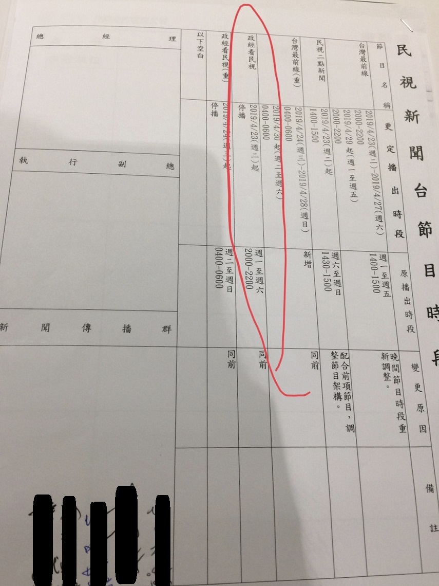 「政經看民視」今晚將播最後一集，確定遭到封殺。 圖：讀者提供
