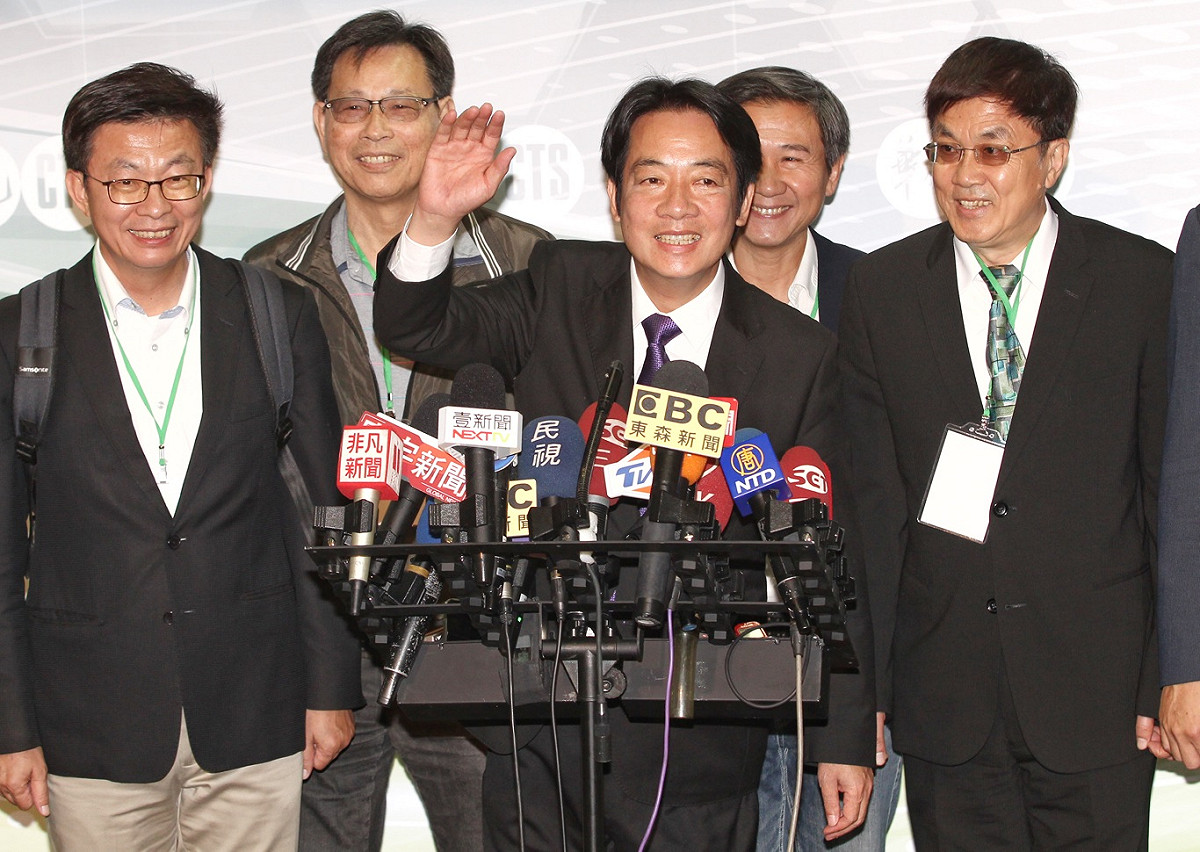 賴清德參加民進黨總統初選電視政見發表會。 圖：張良一/攝