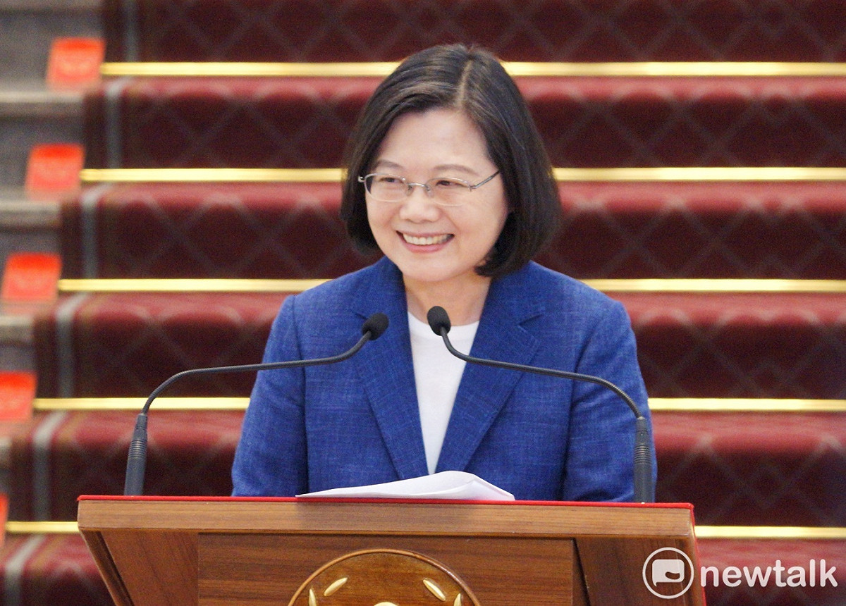 總統蔡英文對香港議題以及民進黨黨內總統初選勝出發表談話。 圖：張良一/攝