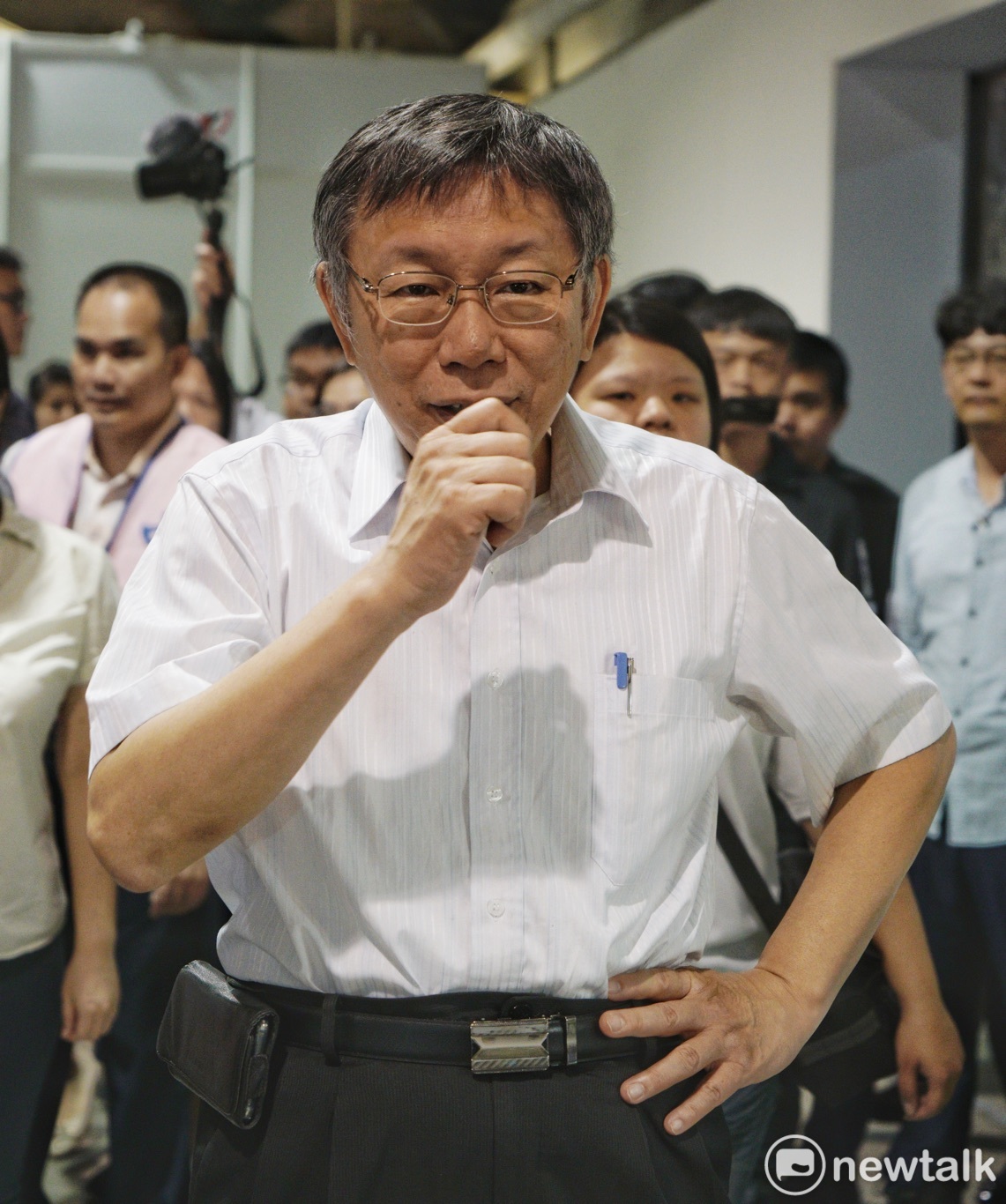 台北市長柯文哲參觀創新智慧教育展。 圖：張良一 / 攝(資料照)