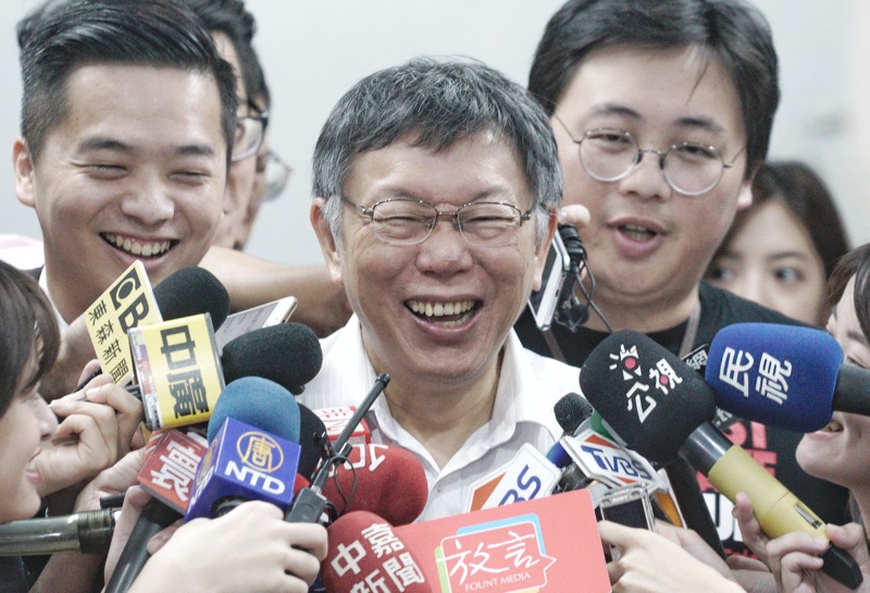 柯文哲受訪。 圖：張良一/攝