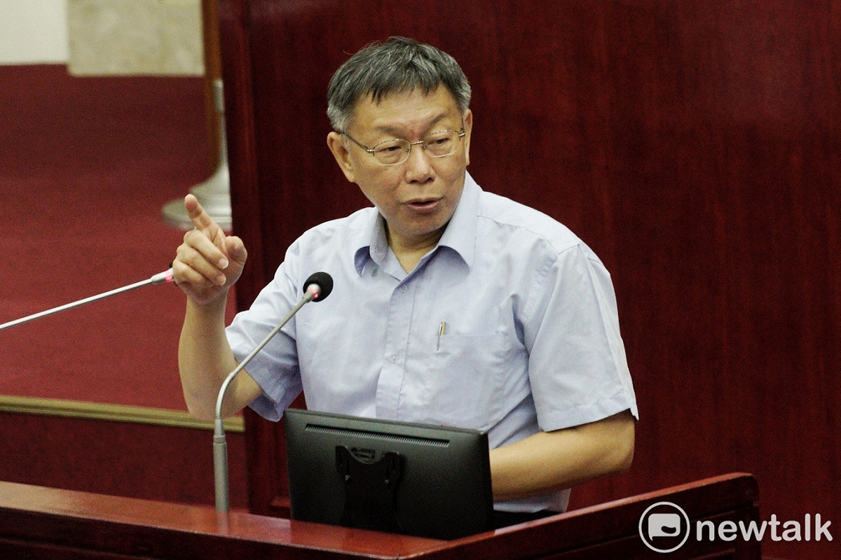 台北市長柯文哲在市議會備詢。 圖：張良一 / 攝（新頭殼資料照）