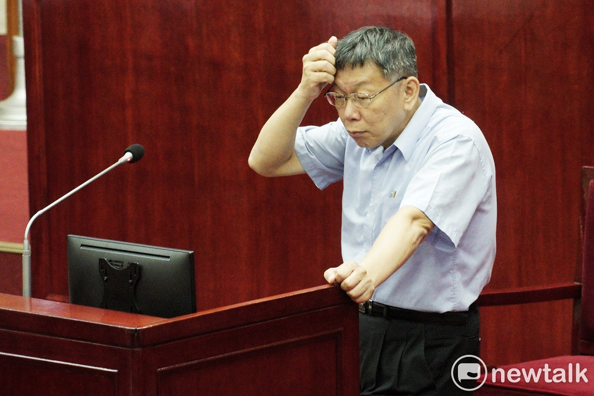 台北市長柯文哲在市議會備詢。 圖：張良一 / 攝（新頭殼資料照）