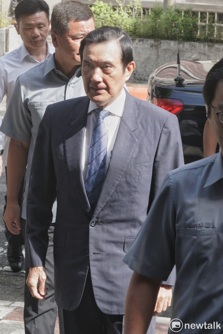 前總統馬英九被控違反證交法，導致國民黨損失72億元，今天前往北院出庭。 圖：張良一/攝（資料照片）