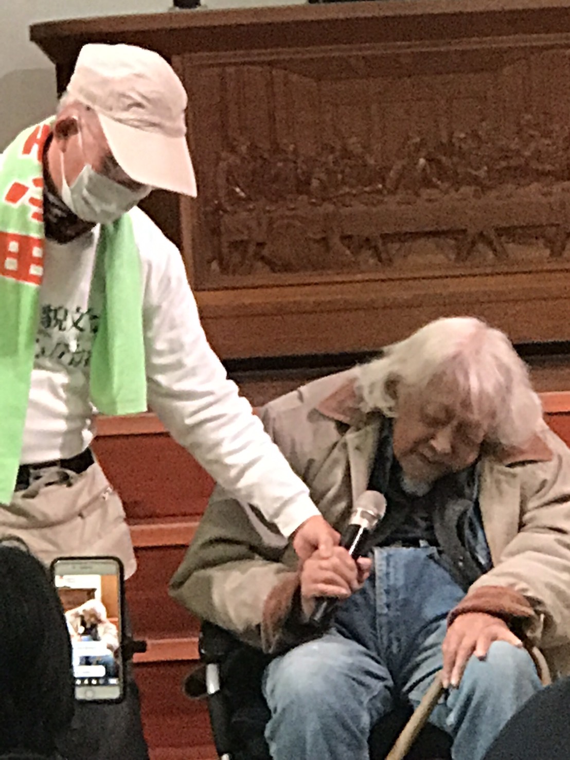 儘管年已逾百，史明仍堅定地站上舞台，推廣自己對於台獨的豐富理念。 圖：朱蒲青/攝