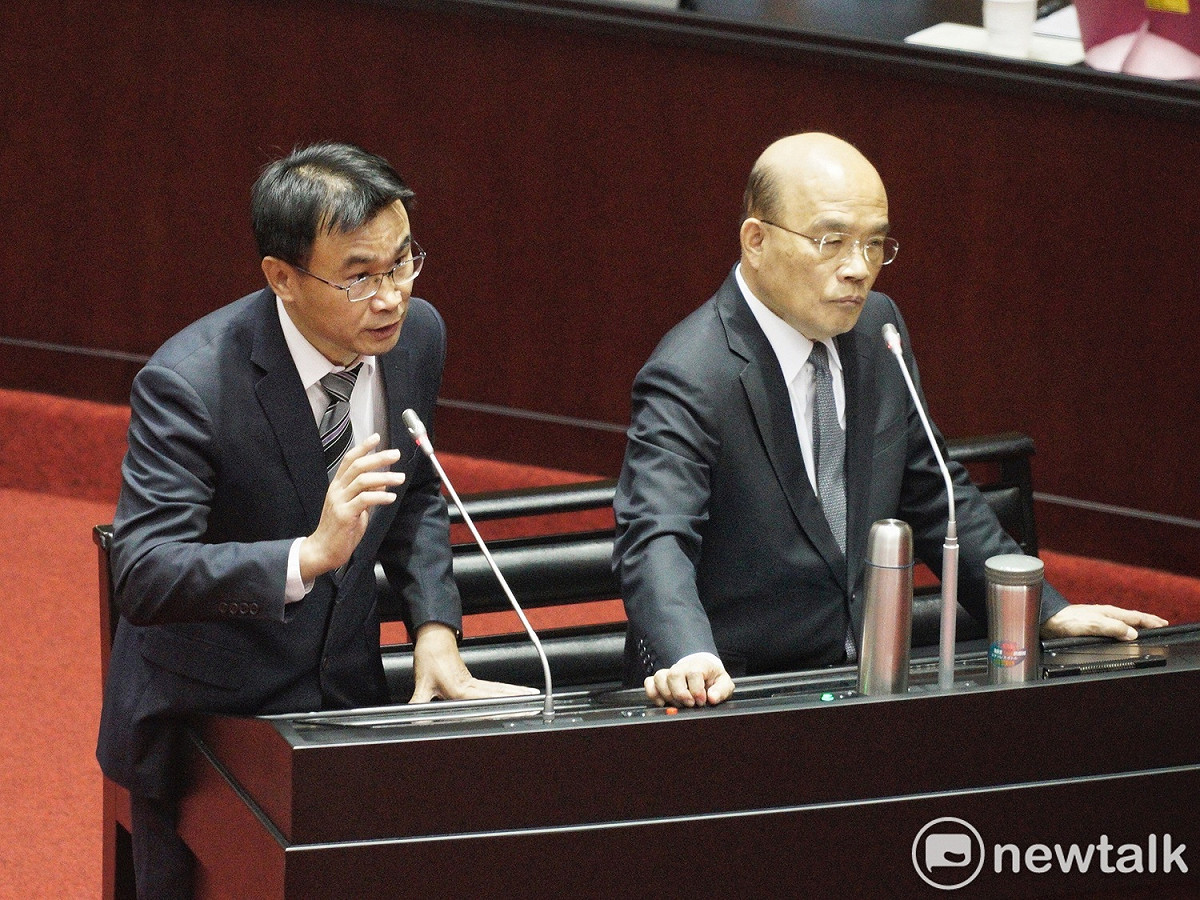 行政院長蘇貞昌、農委會主委陳吉仲在立法院院會備詢。 圖：張良一/攝