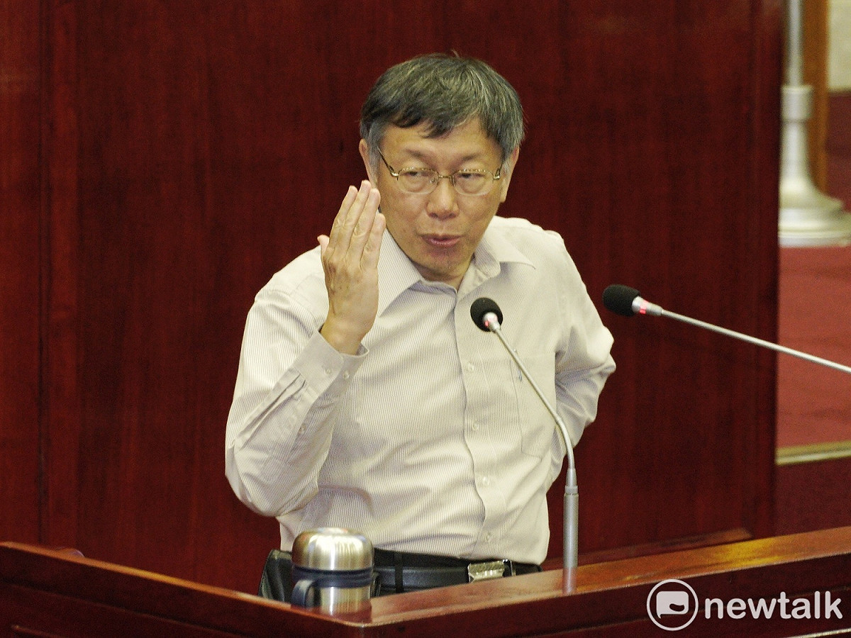 台北市長柯文哲在台北市議會備詢。 圖：張良一 / 攝（資料照）