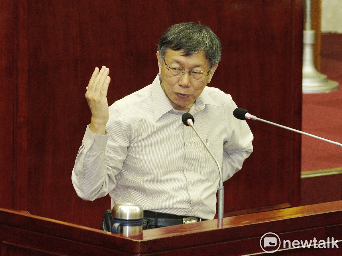 台北市長柯文哲在台北市議會備詢。 圖：張良一 / 攝（資料照）