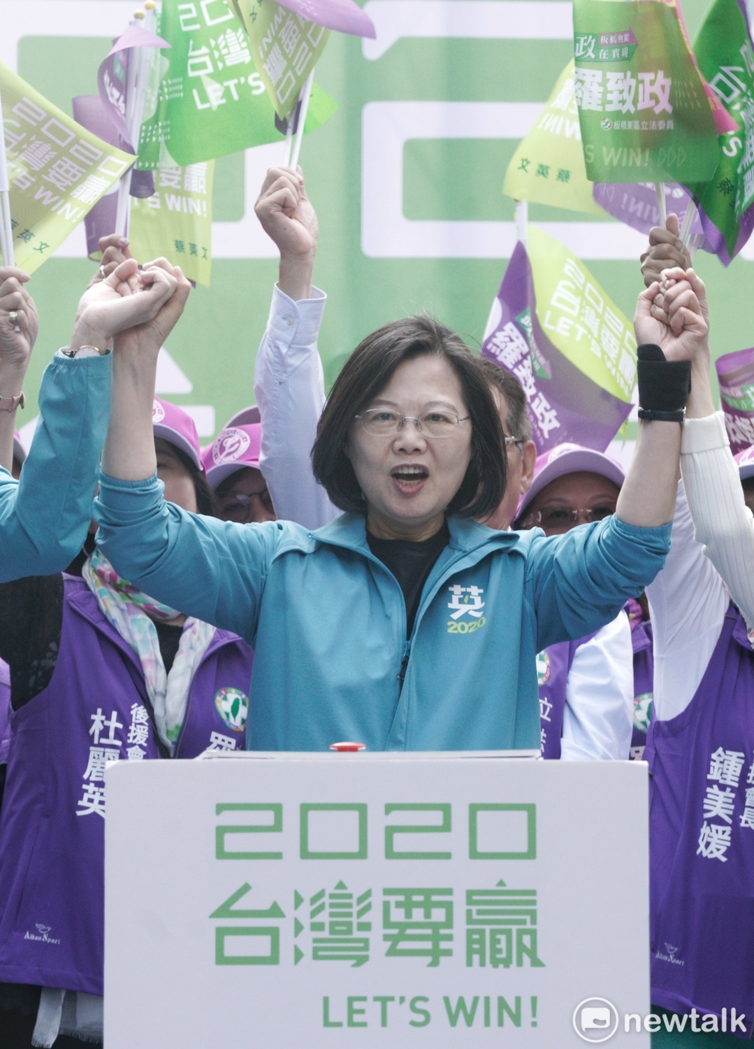 總統蔡英文出席立委羅致政造勢大會。 圖：張良一/攝