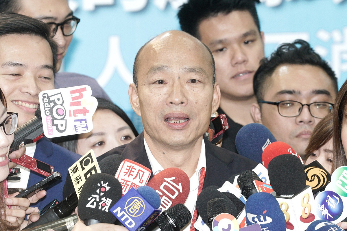 對於被稱「草包」，國民黨總統參選人韓國瑜表示，「賴清德都說我是百年難得一見的政治奇才，怎麼會是草包呢？」 圖：張良一/攝 (資料照片)