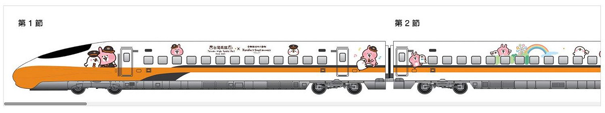 彩繪列車的設計圖案。 圖：翻攝自台灣高鐵網站