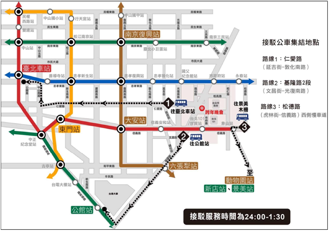 接駁公車集結地點 圖：台北市交通局／提供