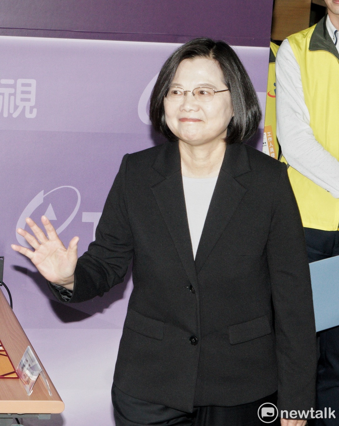 民進黨總統候選人蔡英文出席總統候選人政見發表會。 圖：張良一/攝