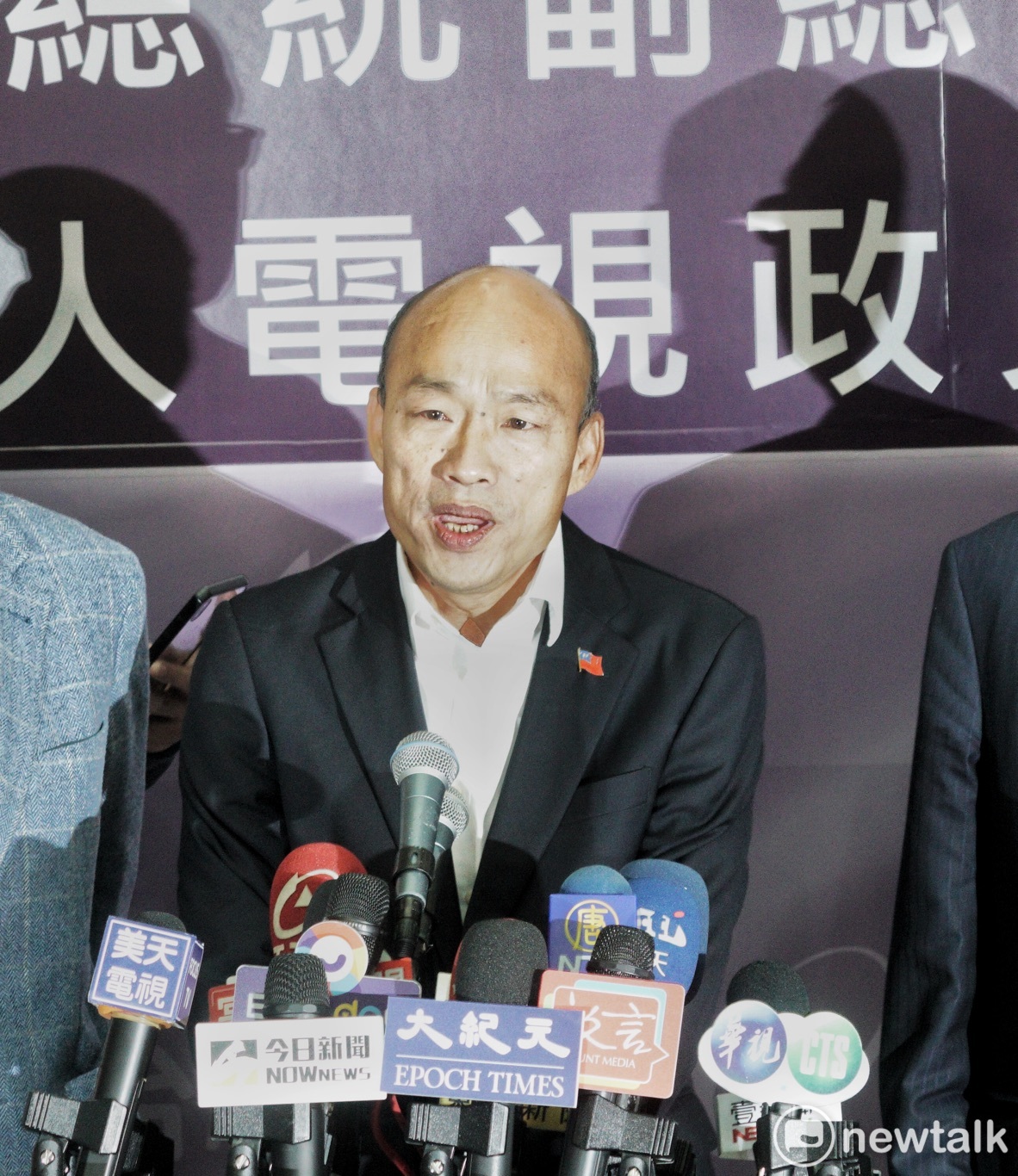 國民黨總統候選人韓國瑜於政見發表會後受訪。 圖：張良一/攝（資料照片）