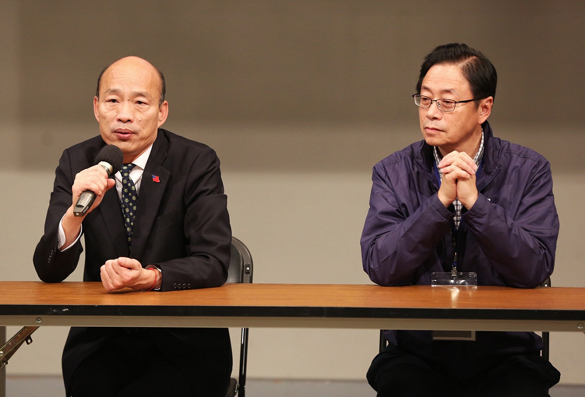 國民黨總統候選人韓國瑜參加電視辯論會後受訪。 圖：張良一/攝