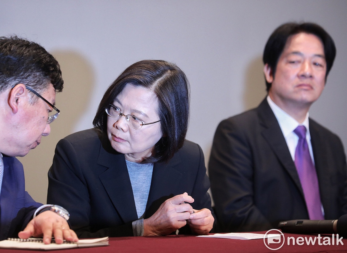 民進黨總統候選人蔡英文參加電視辯論會後受訪。 圖：張良一/攝