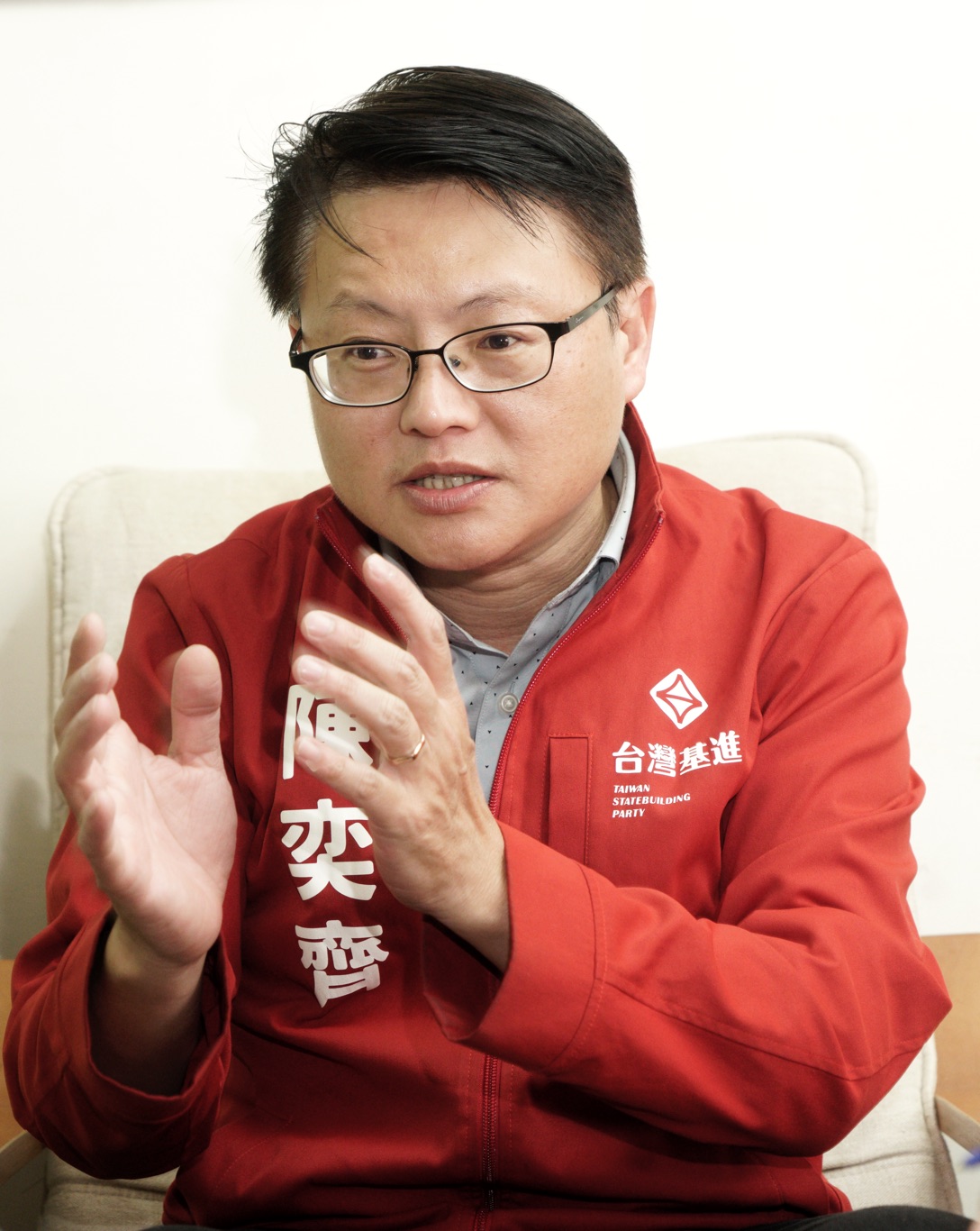 台灣基進黨主席陳奕齊專訪。 圖：張良一/攝(資料照片)