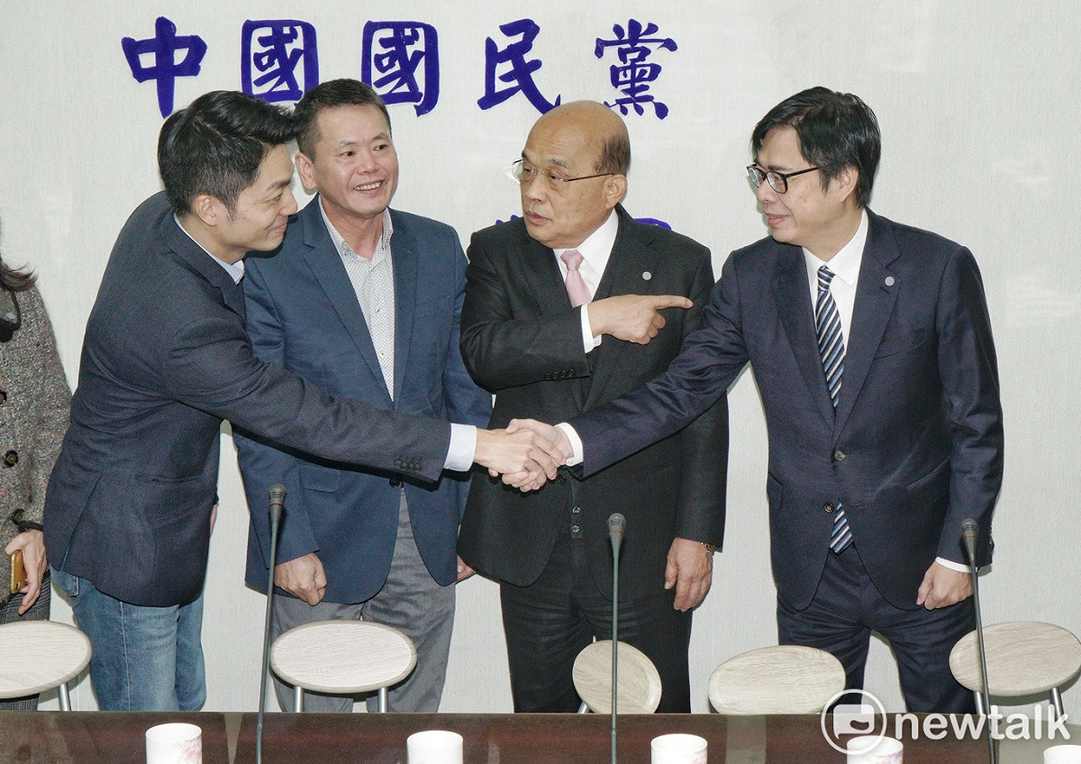 行政院長蘇貞昌拜會國民黨立院黨團。 圖：張良一/攝
