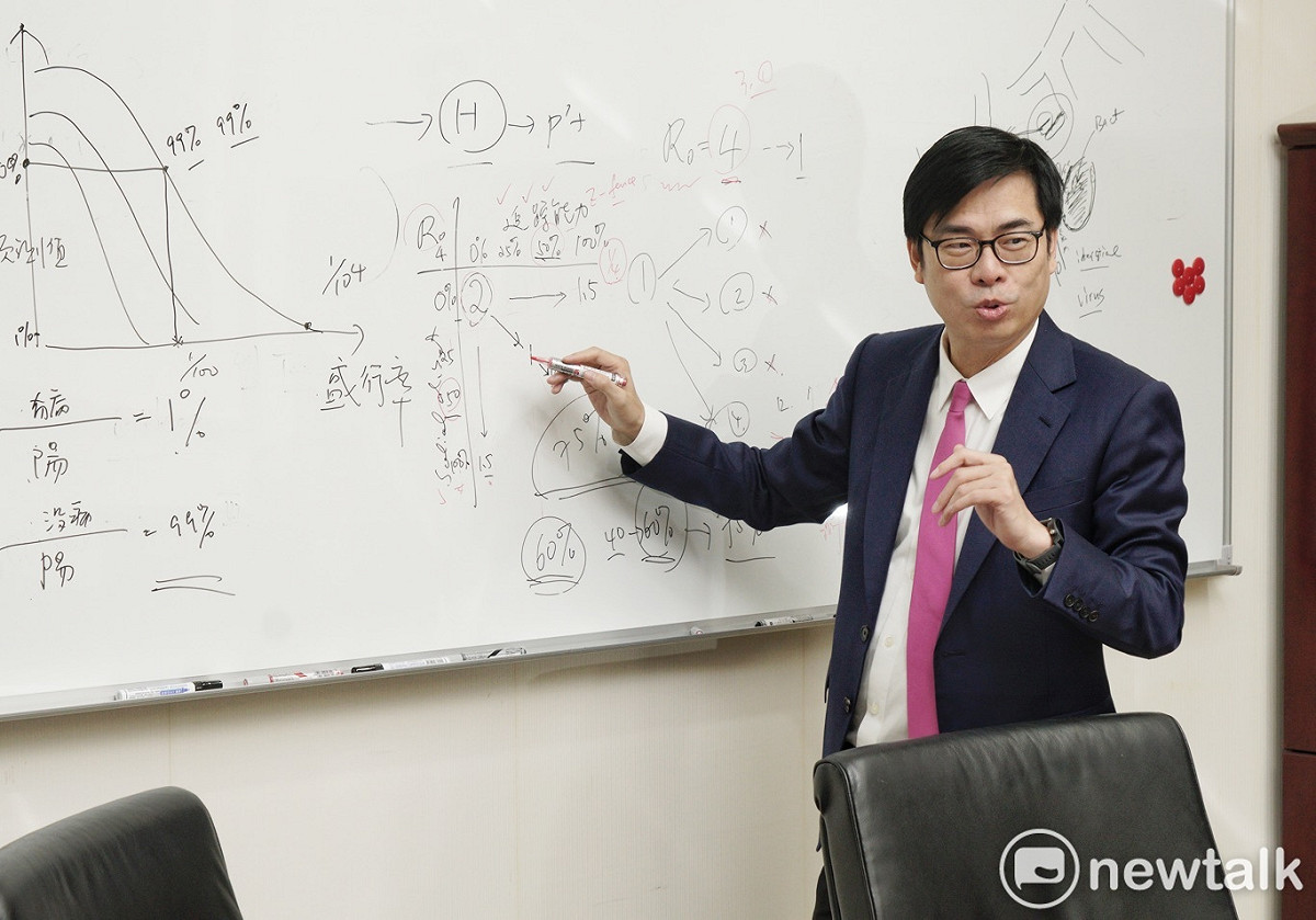 行政院副院長陳其邁在行政院防疫軍機處接受Newtalk專訪。 圖：張良一/攝（資料照片）