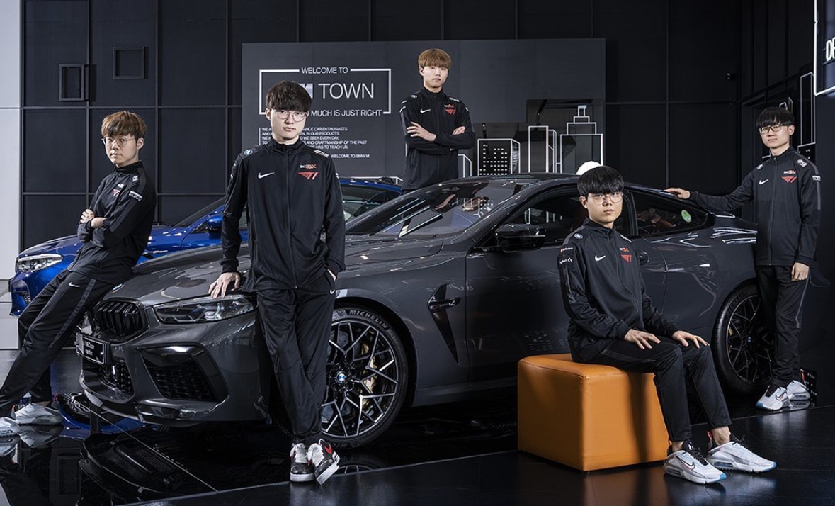 BMW與LOL全球五大強權成為合作夥伴，包括Faker所在的T1戰隊。 圖：翻攝自BMW IG