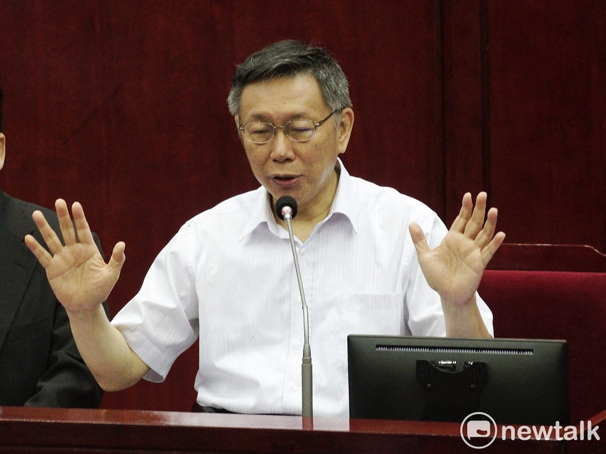 台北市長柯文哲在台北市議會備詢。 圖：張良一 / 攝（資料照）