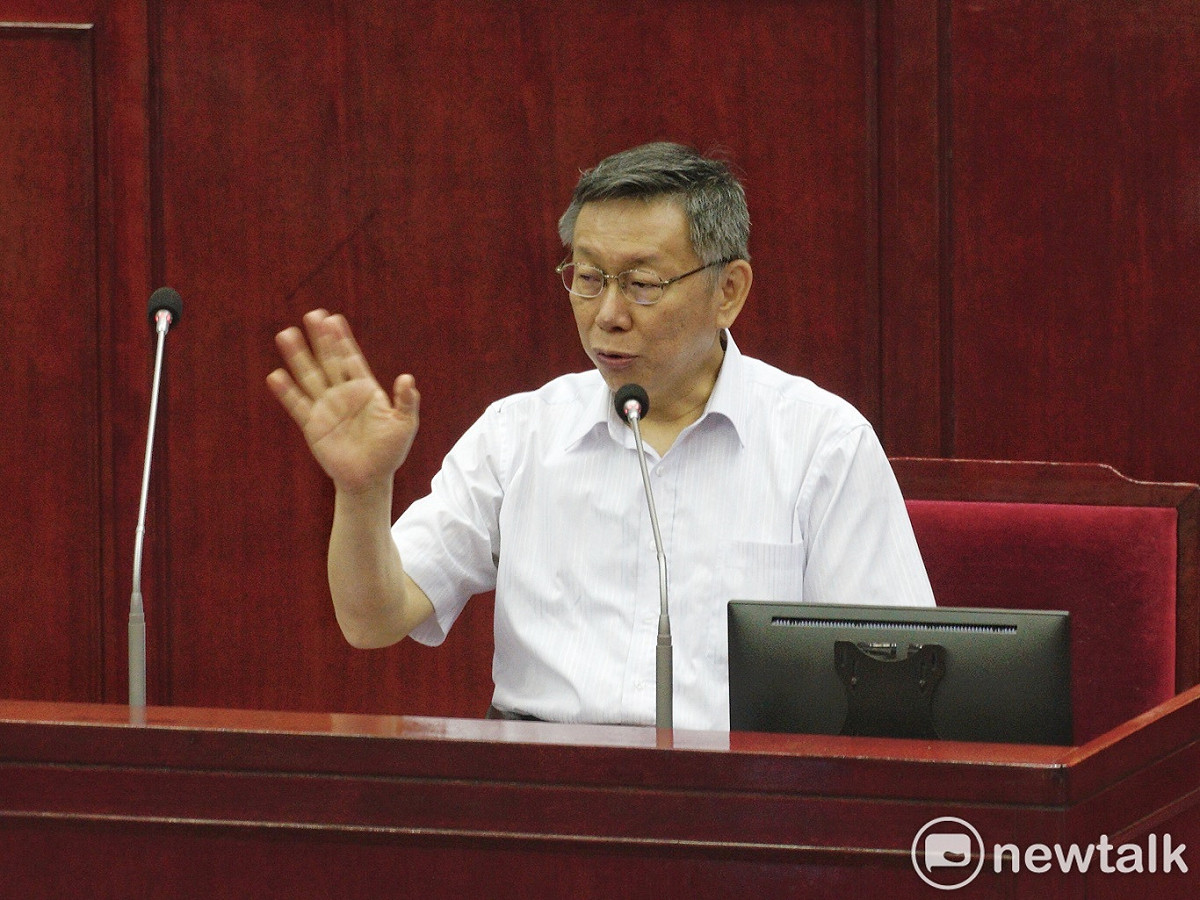 台北市長柯文哲在台北市議會備詢。 圖：張良一 / 攝（資料照）