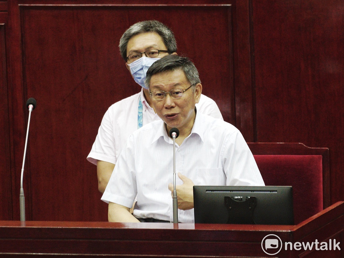 台北市長柯文哲在台北市議會備詢。 圖：張良一 / 攝（資料照）