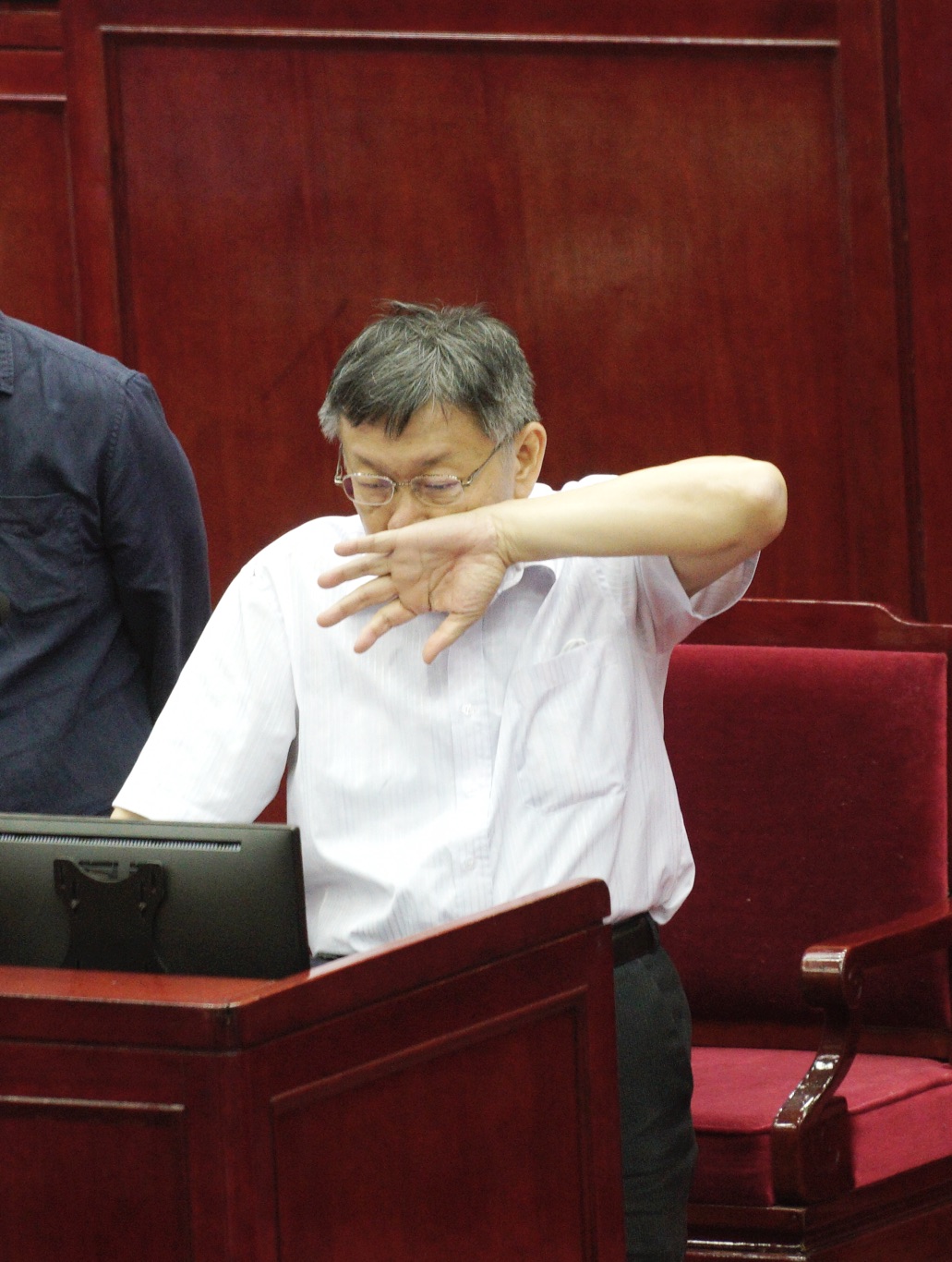 台北市長柯文哲在台北市議會備詢。 圖：張良一 / 攝