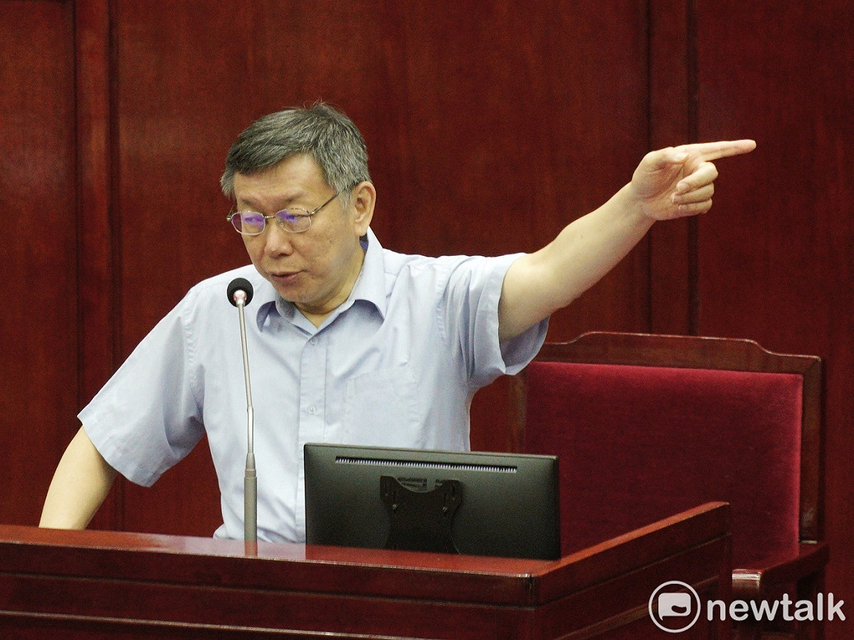 台北市長柯文哲在台北市議會備詢。 圖：張良一 / 攝（資料照）