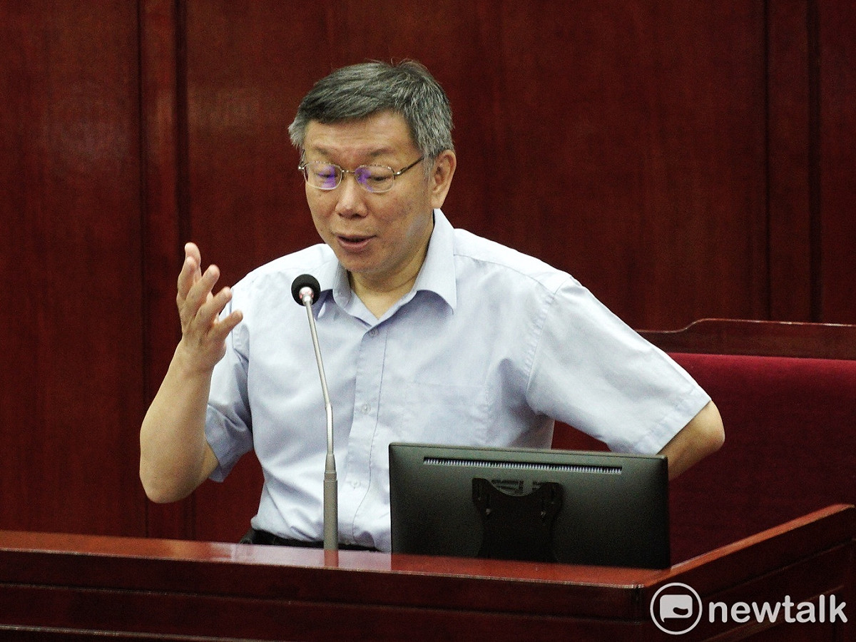 台北市長柯文哲於台北市議會備詢。 圖：張良一 / 攝（資料照）