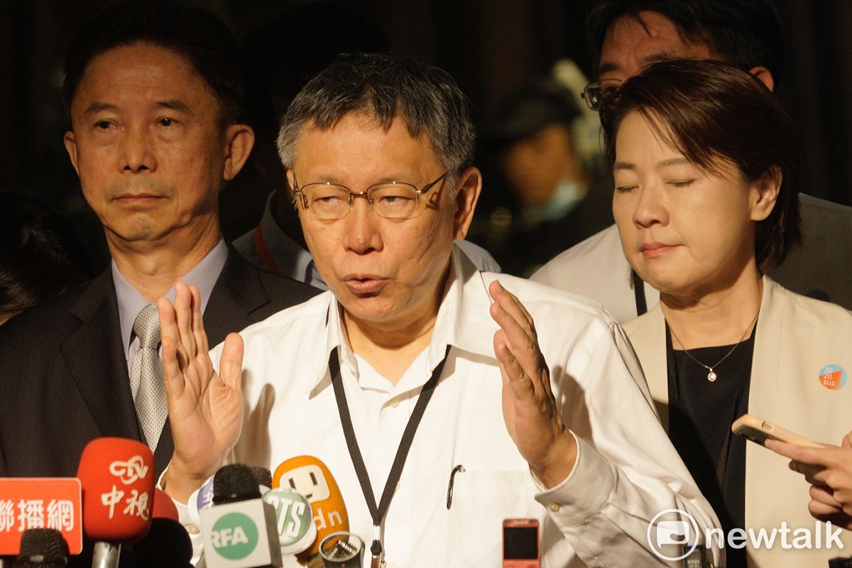 台北市長柯文哲在2020台北上海雙城論壇開幕式後受訪。 圖：張良一 / 攝（資料照）