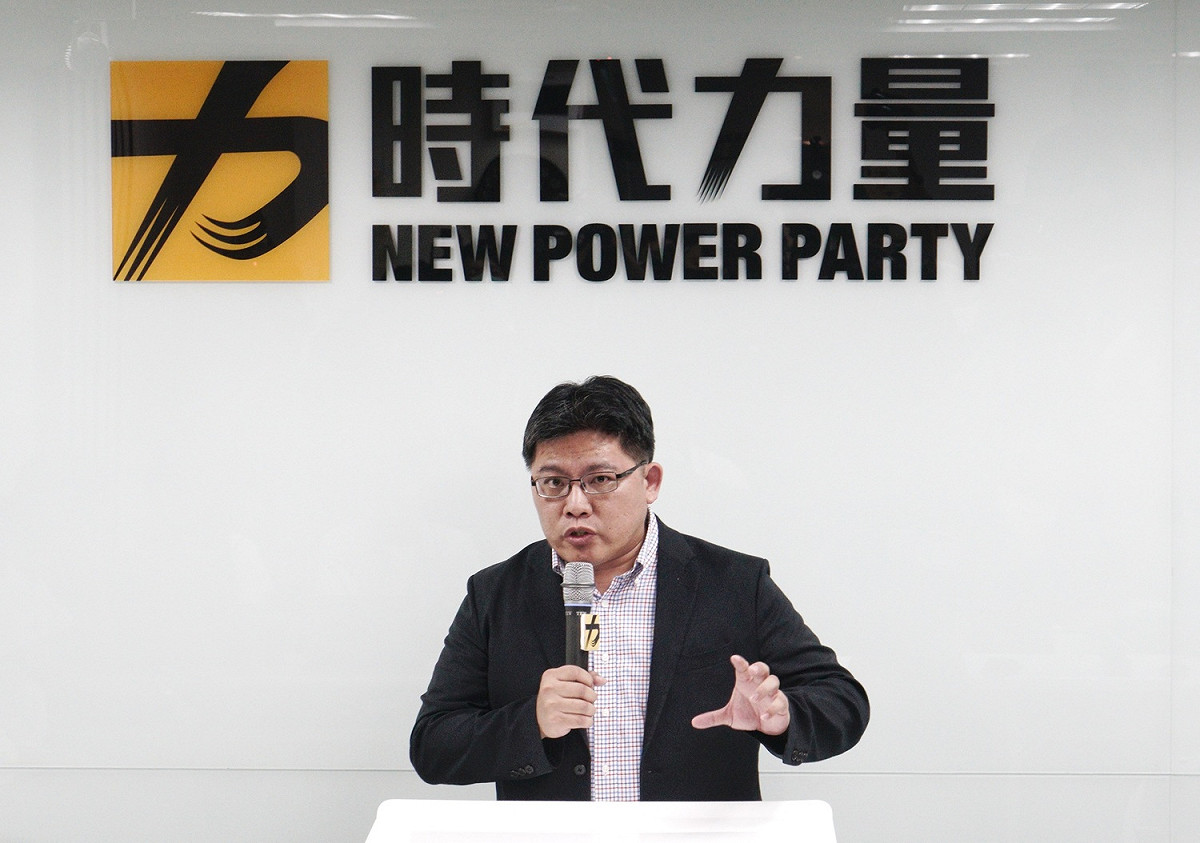 時代力量代理主席邱顯智記者會。 圖：張良一/攝(資料照)