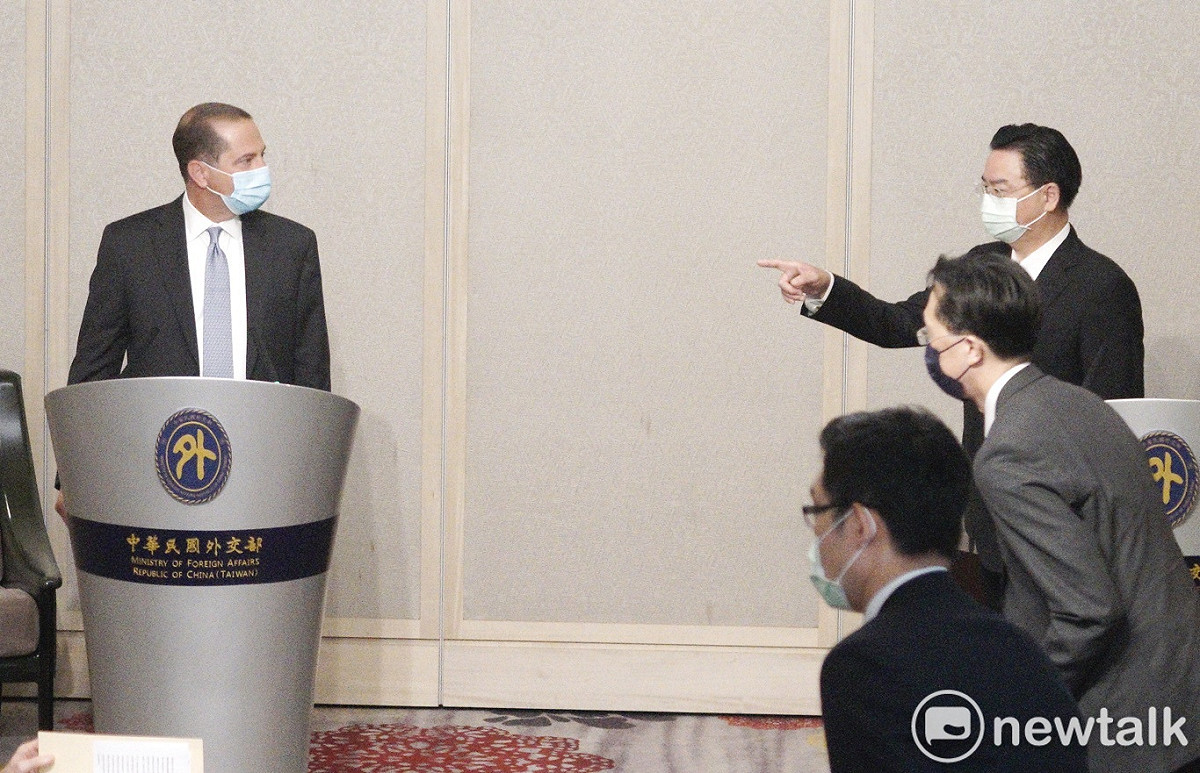 外交部長吳釗燮會見美國衛生部長阿札爾（Alex Azar）。 圖：張良一 / 攝