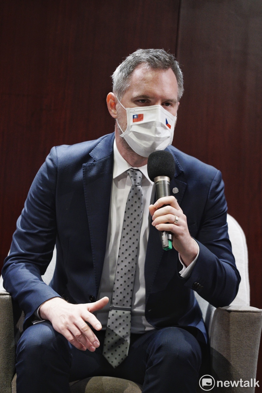 捷克布拉格市長賀吉普記者會。 圖：張良一 / 攝