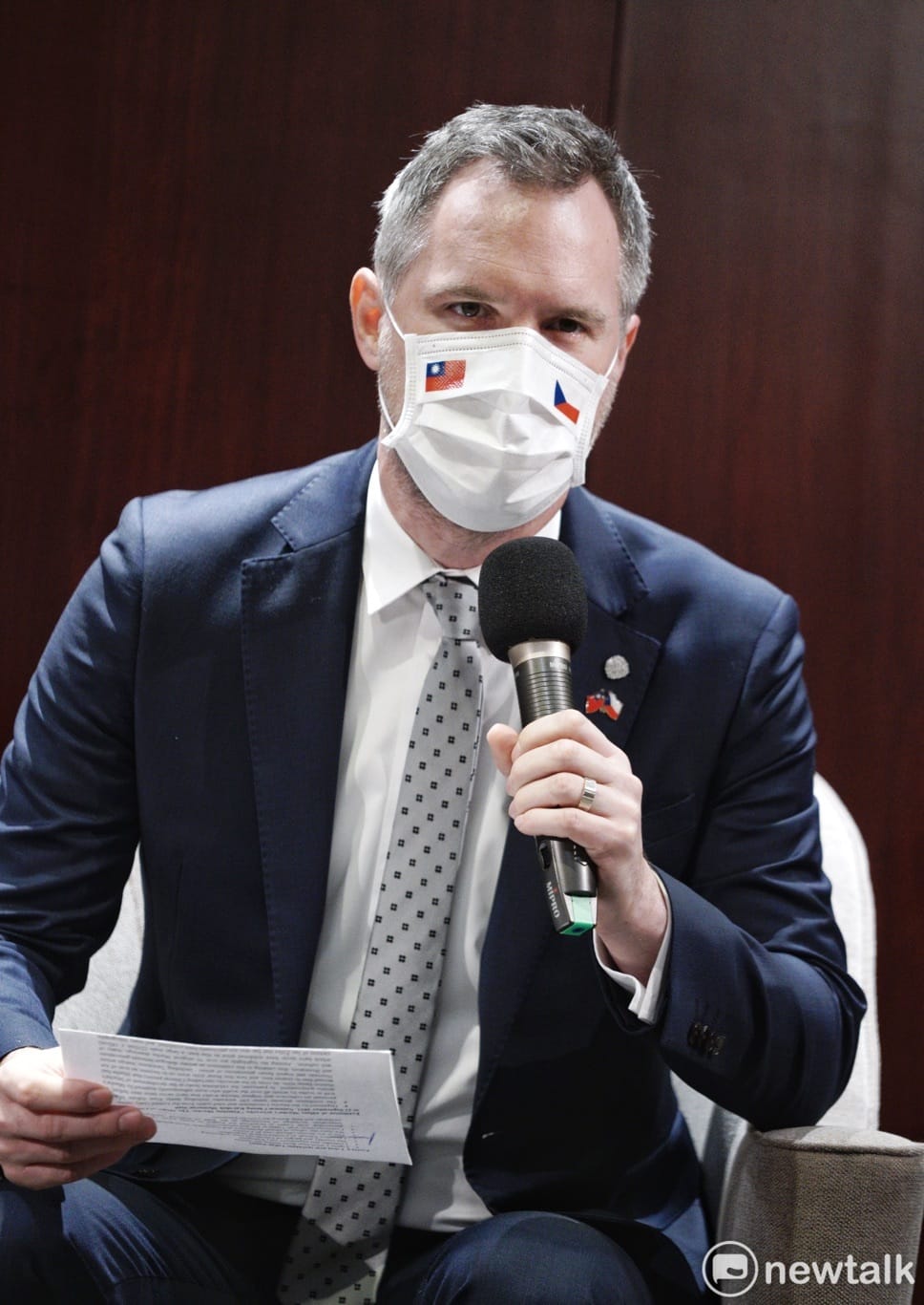 捷克布拉格市長賀吉普記者會。 圖：張良一 / 攝