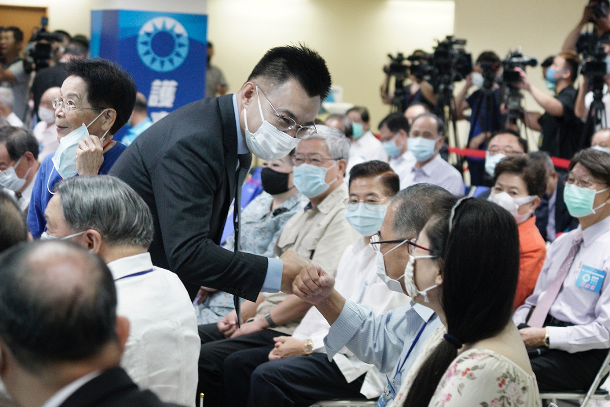 國民黨主席江啟臣出席國民黨中央評議委員會議。 圖：張良一/攝