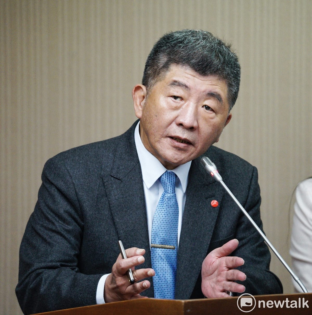 衛福部長陳時中在立院衛環委員會備詢。 圖：張良一/攝