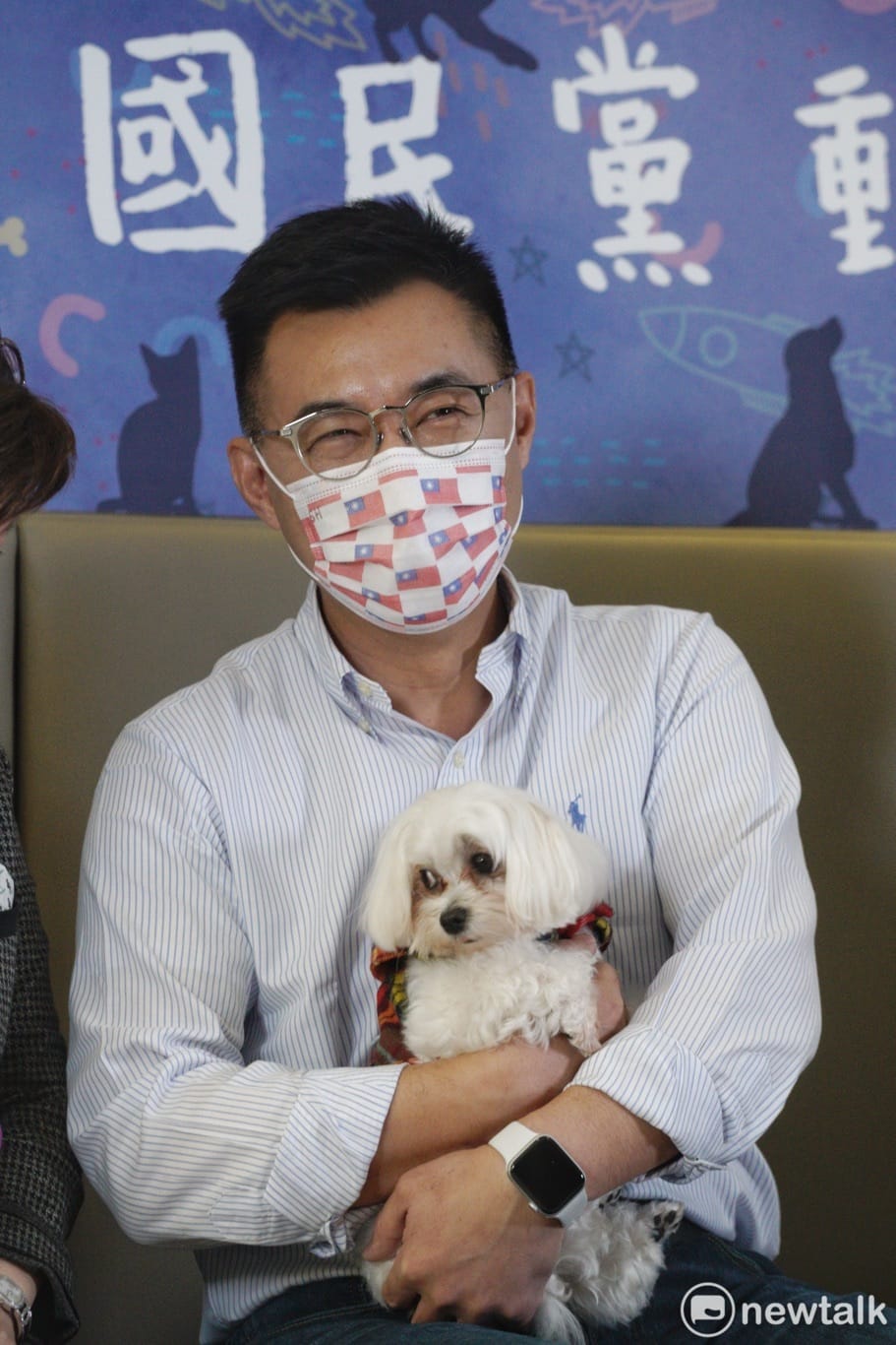 國民黨主席江啟臣出席動物日記者會。 圖：張良一/攝