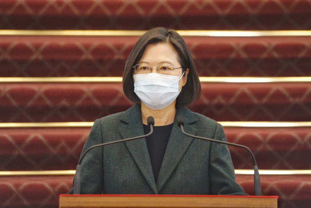 總統蔡英文今天上午召開國安會議後發表談話。 圖：張良一/攝