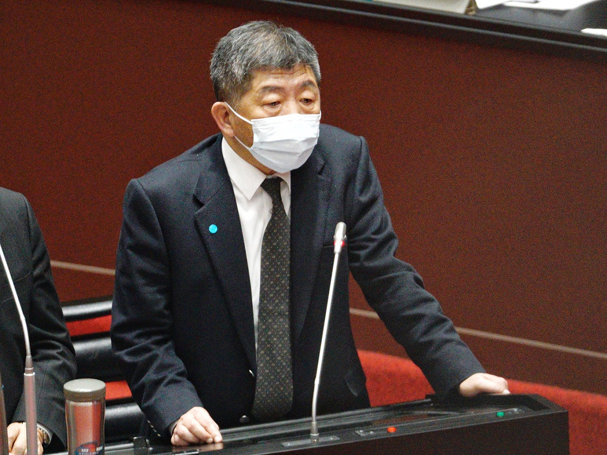 衛福部長陳時中在立院院會備詢。 圖：張良一/攝